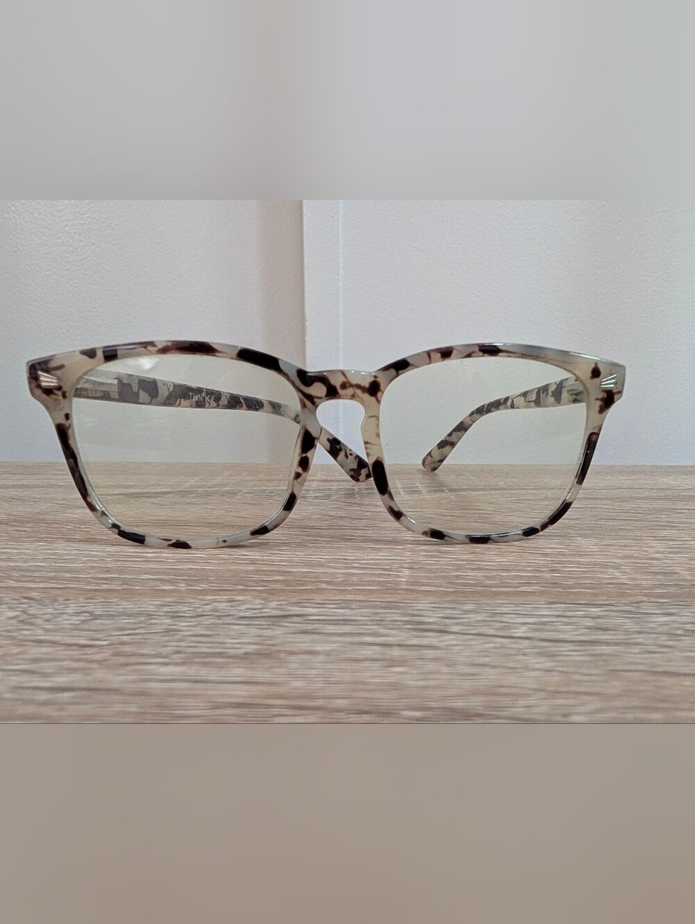 by TIJN - Neutral Tortoiseshell Square Eyeglass Frames (Blue Light Lenses)
